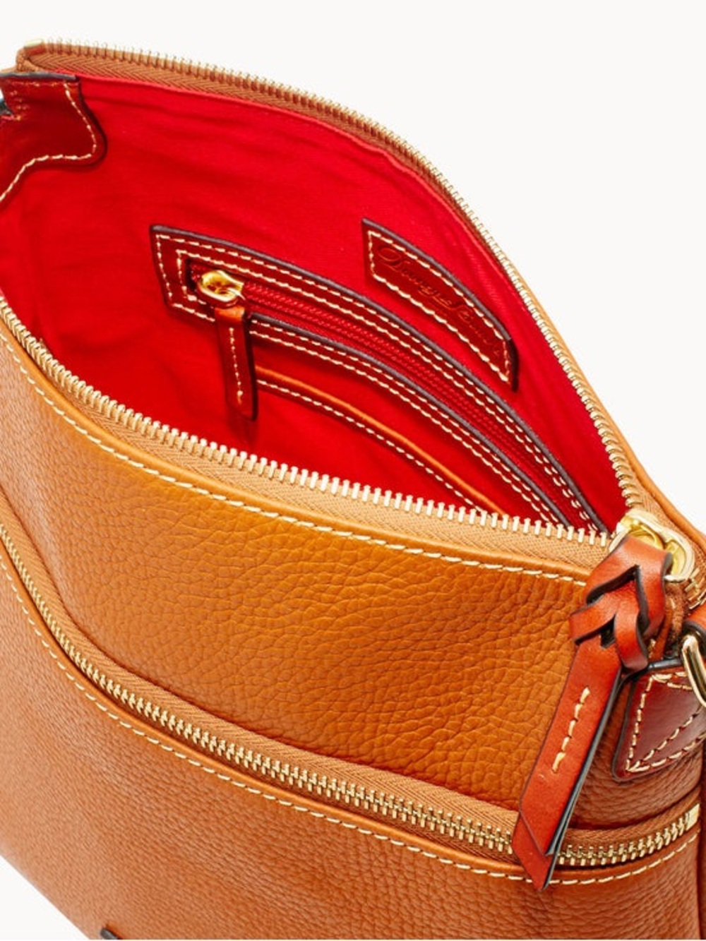 Dooney & Bourke Pebble Leather Grain Crossbody in Caramel NWT - Picture 8 of 16